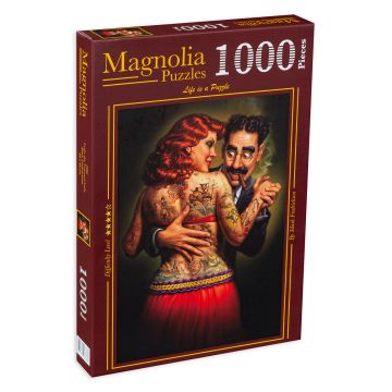 Puzzle Magnolia din 1000 de piese - Femeia cu tatuaje