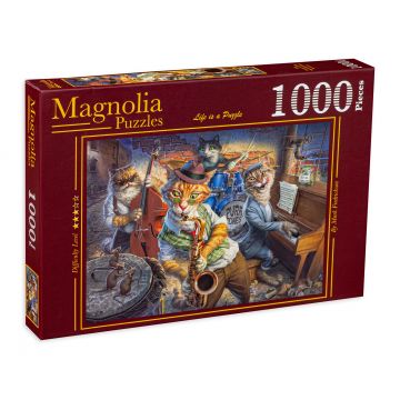 Puzzle Magnolia din 1000 de piese - Pisici muziciene