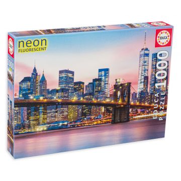 Puzzle neon Educa din 1000 de piese - Podul Brooklyn