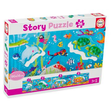 Puzzle panoramic Educa din 26 de piese - Lumea subacvatică