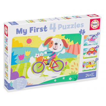 Puzzle pentru copii Educa 4 in 1 -Vehicles