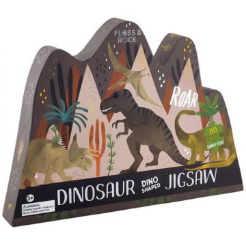 Puzzle pentru copii Floss and Rock - Dinozauri, 80 piese