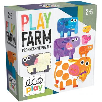 Puzzle progresiv Headu Ecoplay - Animalele din ferma