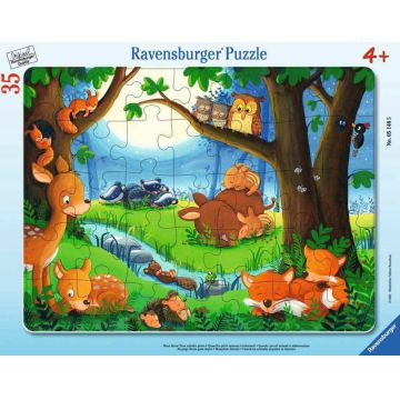 Puzzle Ravensburger din 35 de piese - When small animals go to sleep