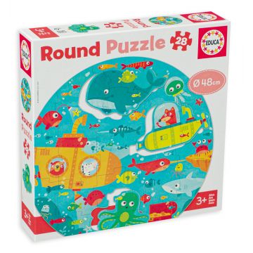 Puzzle rotund Educa din 28 de piese - Under the sea