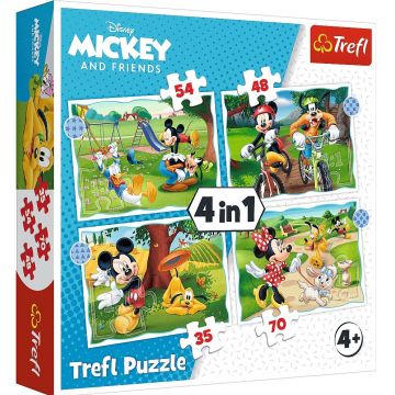 Puzzle Trefl 4 in 1 - O zi frumoasa pentru Mickey Mouse