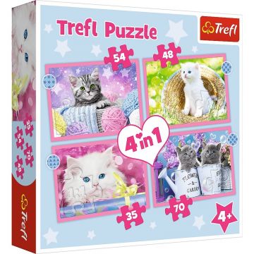 Puzzle Trefl 4 in 1 - Pisicute vesele