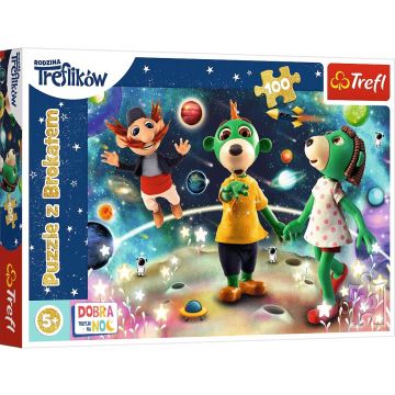 Puzzle Trefl din 100 de piese - Treflik printre stele