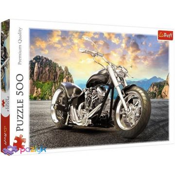Puzzle Trefl din 500 de piese -  Black motorcycle