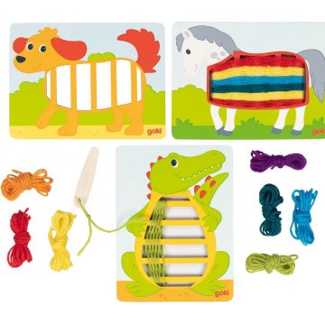 Razboi de tesut cu ata Goki - crocodil, catel, elefant