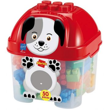 Set de constructie Ecoiffier Abrick - Catelus, 50 piese