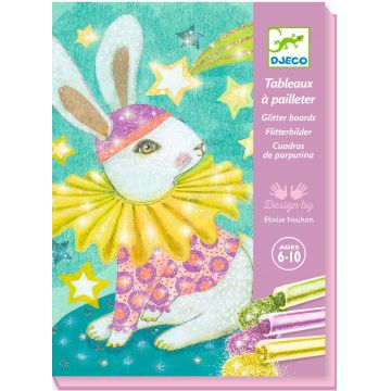 Set de creatie de colorat cu brocart Djeco - Carnavalul animalelor