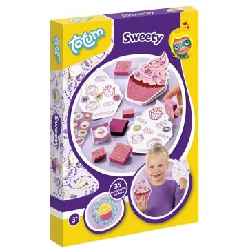 Set de creatie Totum - Decoreaza, singur,  cu stampile cu prajituri