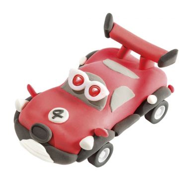 Set de creatie Totum - Fa-ti singur, automobil rosu cu modelin