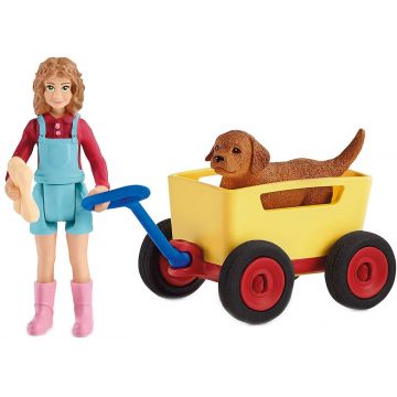 Set figurine Schleich Farm Life - Fetita cu caine si carucior