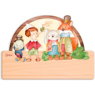 Tabel din lemn  Haba - Pinocchio, nume cu litere bulgare