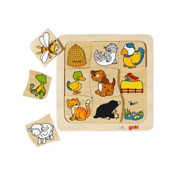 Joc puzzle de asociere Casutele animalelor