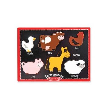 Melissa & Doug - Primul meul puzzle din lemn - Animale de la ferma