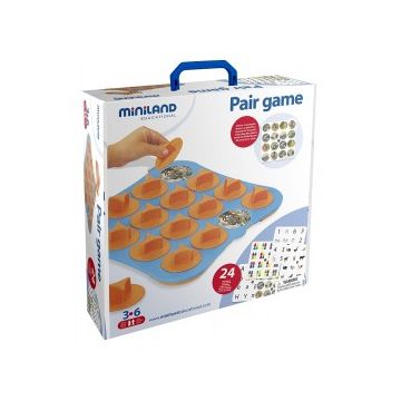 Joc de memorie 12 activitati Pair Game - First Learnings Set, 3-6 ani, Miniland 31920