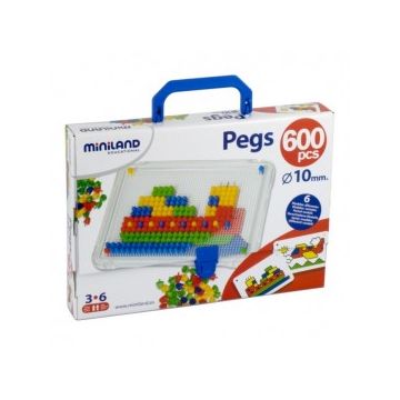 Miniland - Pegs - Mozaic 10 cu 600 piese