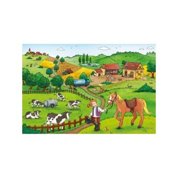 Puzzle munca la ferma 2x12 piese