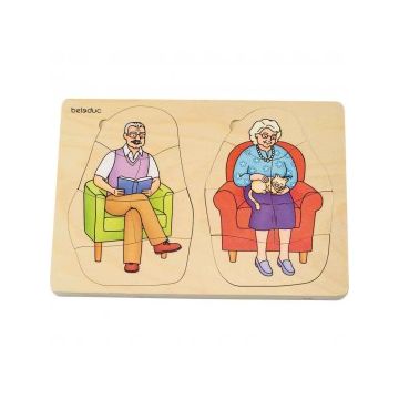 Puzzle stratificat Bunica si Bunicul