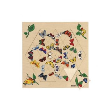 Triama - Puzzle 24 piese cu fluturi - Educo