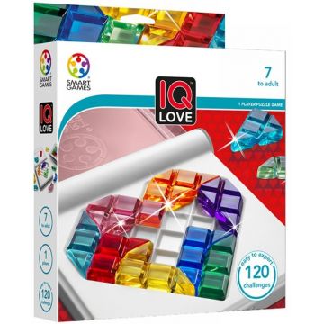 Joc de logică pentru copii Smart Games - IQ Love, cu 120 de provocări.