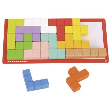 Joc logic din lemn Tooky Toy - Tetris