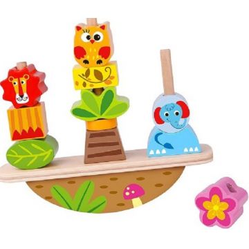 Jucarie de stivuit din lemn Tooky toy - 3 in 1