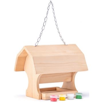 Jucarie din lemn pentru copii Woody - Coloreaza colivia pentru pasari