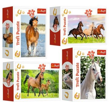 Mini puzzle Trefl din 54 de piese - Horse world