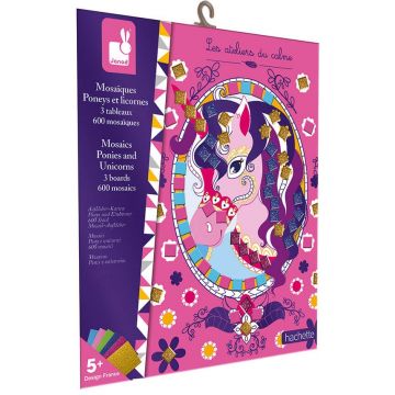 Mozaic pentru copii Janod - Ponei si unicorni