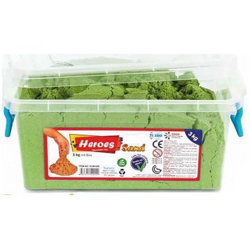 Nisip de joacă Heroes - Culoare verde, 3 kg