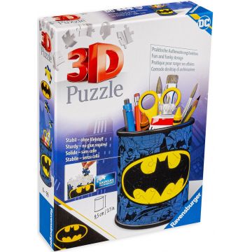Puzzle 3D Ravensburger din 54 de piese - Batman, trusa pentru creioane