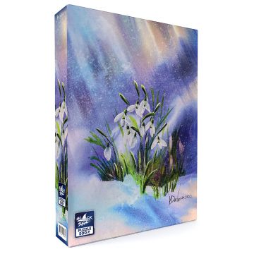 Puzzle Black Sea din 500 de piese - Ghiocei în zăpadă, Veneta Docheva