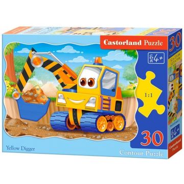 Puzzle Castorland din 30 de piese - Excavator galben