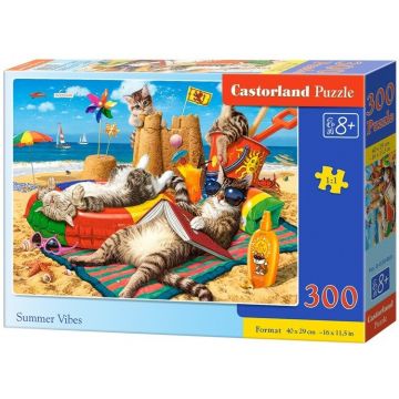 Puzzle Castorland din 300 de piese - Pisici pe plaja