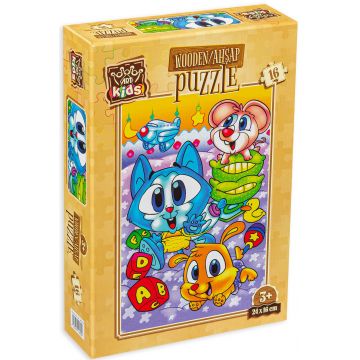 Puzzle din lemn Art Puzzle din 16 de piese - Animale drăguțe