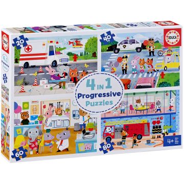 Puzzle Educa 4 in 1 - Echipa de salvare 2