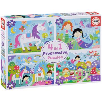 Puzzle Educa 4 in 1 - Prietenii