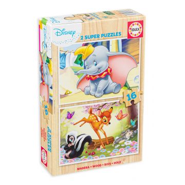 Puzzle Educa din 2 х 16 de piese - Disney Animals