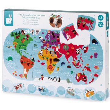 Puzzle educativ pentru baie Janod - Harta lumii