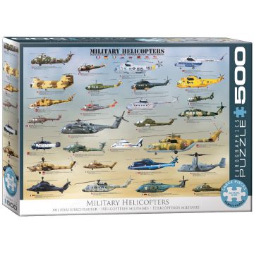 Puzzle Eurographics din 500 XXL de piese - Military Helicopters