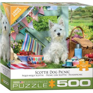Puzzle Eurographics din 500 XXL de piese - Scottie Dog Picnic