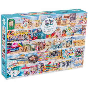 Puzzle Gibsons din 1000 de piese - Şezlonguri şi măgari
