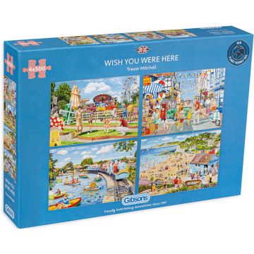 Puzzle Gibsons din 4 x 500 de piese - Distractie in familie