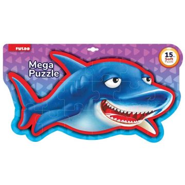 Puzzle moale Puedo - Rechin, cu două fețe, 15 piese