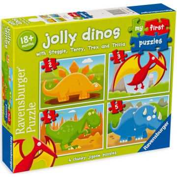 Puzzle Ravensburger 4 în 1 - Dinozauri fericiti