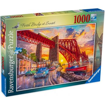 Puzzle Ravensburger din 1000 de piese - Sunset Behind the Bridge